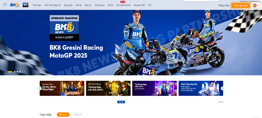 BK8 Web cá cược thể thao uy tín nhất
