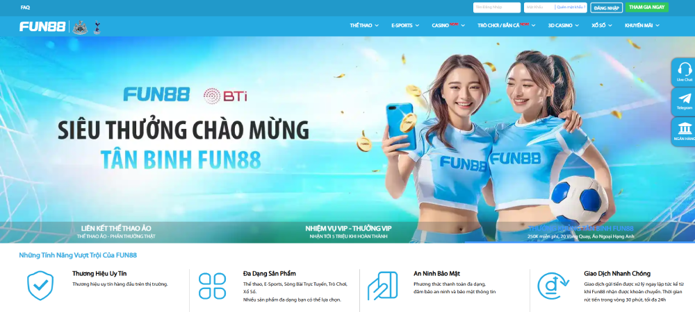 FUN88 Web cá độ bóng đá uy tín
